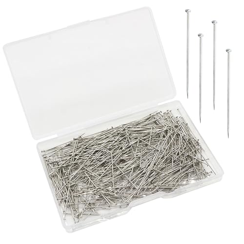 500Pcs Straight Pins，Stainless Steel Head Pins Dressmaker Pins Fine Satin Pin for Crafts, Sewing Pins for Fabric Dressmaker Pin for Sewing and Craft, Jewelry Making.