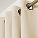 Blackout Curtain Beige Antique Brass Grommet Top Thermal Insulated 108 Inch Length Pair