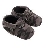Sunward Baby Camouflage Tassel Soft Sole Anti-slip Leather Shoes Infant Moccasin (13CM（Suggest 9-12 months), Gray)