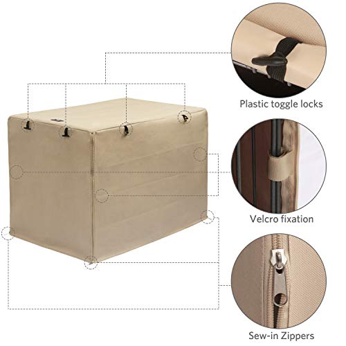 XZONE PET Double Door Dog Crate Cover Polyester Pet Kennel Cover