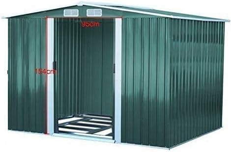 Garden shed with a Metal Base 8 X 6, Blue,Blue