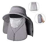 Unigear Fishing Hat, UPF 50+ UV Protection Sun Hat with Mosquito Net, Removable Neck and Face Flap for Safari, Hiking, Gardening, for Men & Women