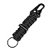 EKLOEN 2 Pack Paracord Carabiner Survival Keychain Lanyard with Firestarter (Black)