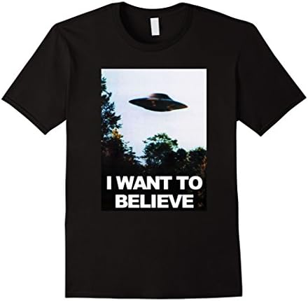 Mens UFO Shirt - I Want To Believe Alien UFO Tee Shirt 2017 XL Black
