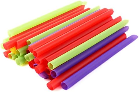 Yapping Children Wide Plastic Drinking Reusable Straws for Smoothies (100 PCS)