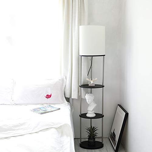 COZ Bigger Shelf Floor Lamp, Metal Nightstand Floor Lamp with