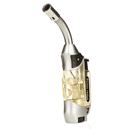 GuangFa Handheld Mini 8631 Butane Torch Lighter Windproof Refillable Gas Steel Adjustable Flame 1300°C/2500°F for Kitchen Cooking Cigar Light BBQ Welding (Transparent)