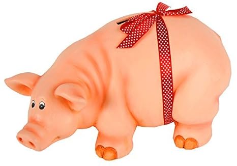 Spardose XXL - Riesen Sparschwein mit roter Schleife - Pinke Sparsau ideal als Geldgeschenk zur Hochzeit oder zum Geburtstag 