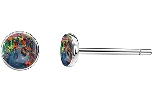 Limerencia G23 Pure Titanium Hypoallergenic Earrings | Minimalist Opal Stud Earrings | F136 Implant Grade | Suitable for Sensitive Ears Delicate Jewelry