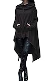 FANTIGO Women's Kangaroo Pockets Loose Hoodie Sweatshirt Coat
