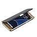 MTRONX S7 Edge Case, Galaxy S7 Edge Case, Magnetic Ultra Folio Flip Slim Leather Twill Case Cover Pouch for Samsung Galaxy S7 Edge - Black(MG-BK)