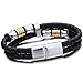 Jstyle Stainless Stee Braided Leather Bracelet for Men Rope Magnetic-Clasp 7.5 Inch
