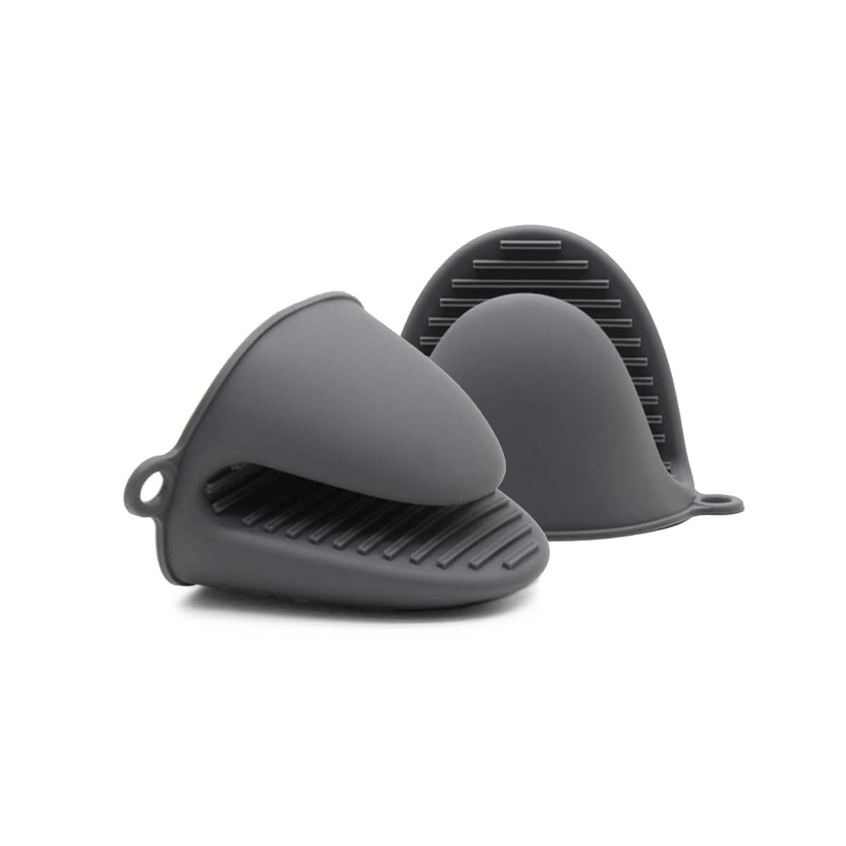 Oven Glove Thicken Silicone Pot Holder Mini Oven Mitt Heat Resistant Pinch Covers for Air Fryer, Baking, Cooking, Bbq Grilling (Grey)