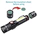 LED Rechargebale Flashlight, Magnetic Zoomable COB Work Light, Super Bright Pocket-Sized T6 LED Torch (included Battery) with Clip, Water Resistant, 4 Modes for Camping Hiking Emergency