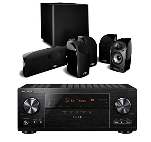 Pioneer Elite VSX-LX303 9.2 Channel 4k UltraHD Network Audio & Video Receiver Home Theater Bundle with Polk Audio TL1600 5.1 Speaker System with Powered Subwoofer – Black