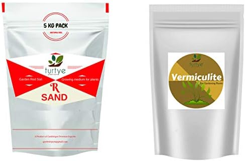 Combo Pack!!! Turtye® R Sand - Red Soil for Home Garden Plants - 5 Kg's & Turtye® Vermiculite for Gardening Plants - 2.5 Kg's