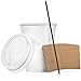 Average Joe JUMBO Set of 60 Paper Coffee Hot Cups with Travel Lids, Sleeves, and Stirrers Disposable Coffee Cups - 12OZ WHITE Hot Cups To Go Travel Mug Office/Party Pack Tea & Chocolate …
