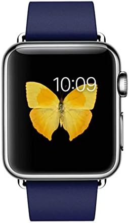 Nicwea Modern Buckle iWatch Band with Magnetic,Leather Replacement Strap for Smart Watch Series 3/2/1 (Blue, 42mm)