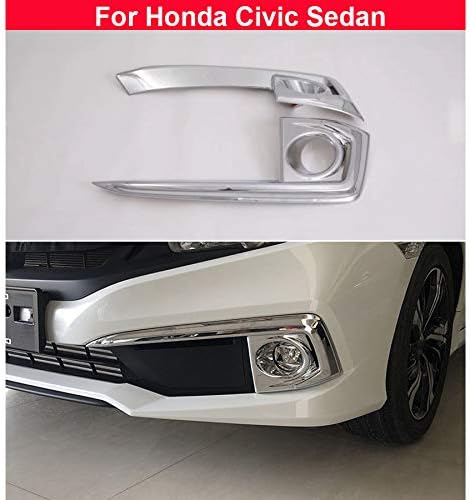2Pcs ABS Chrome Front Fog Light lampshade decoration Trim For Civic Sedan 2019 2020