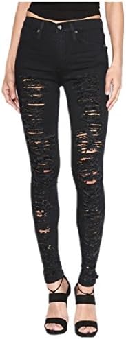Dustin Clothes Women'S High Waisted Ripped Distressed Destroyed Skinny Jeans Jeggings