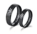 Stainless Steel Her King His Queen Ring His and Hers Couples Engagement Wedding Bands, Black