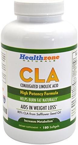 Conjugated Linoleic Acid Capsules - CLA Weight Loss &amp; Exercise Enhancement Supplement For Men and Women - 180 1000mg Organic Safflower Oil Softgels