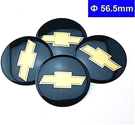 FTGYHUJKILO 4pcs D026 56.5mm badge emblem wheel hub Caps center of black Chevrolet Cruze Silverado Volt Malibu Camaro Captiva Epic Aveo Sail