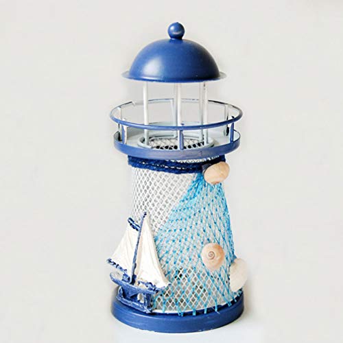 SUPVOX 4pcs Nautical Lighthouse Tealight Candle Holder Led Beach Light