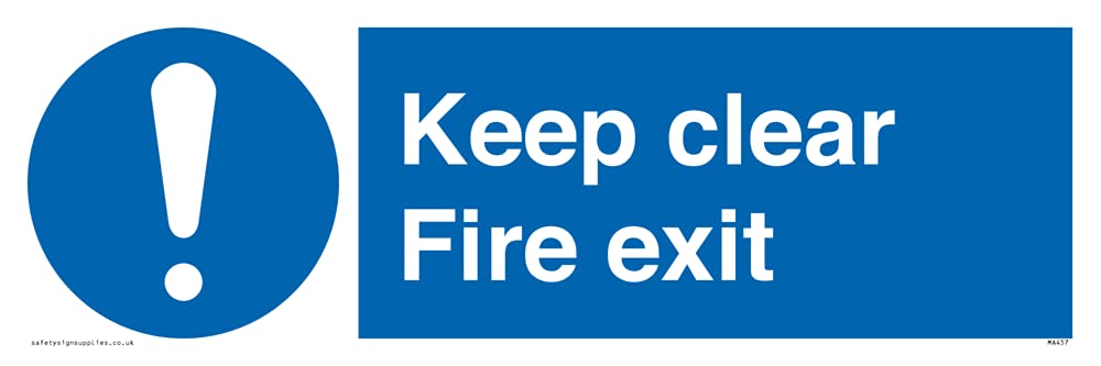 Pack of five - Keep Clear fire exit Sign - 300x100mm - L31