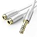 UGREEN Headphone Splitter, 3.5mm Audio Stereo Y Splitter Extension Cable Male to Female Dual Headphone Jack Adapter for Earphone, Headset Compatible with iPhone, Samsung, Tablet, Laptop (White) primary