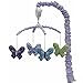 NoJo Beautiful Butterflies Mobile Nursery Crib Changing Table Musical Mobile Purple/Lavender/Aqua/Green