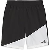 PUMA Mens Power Colorblock Woven 8 Inch Shorts Casual Bottoms Casual Drawstring - Black