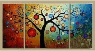 Sangu 100% Hand-painted Circle Tree Oil Paintings Gift Modern Canvas Wall Art Paintings For Living Room.