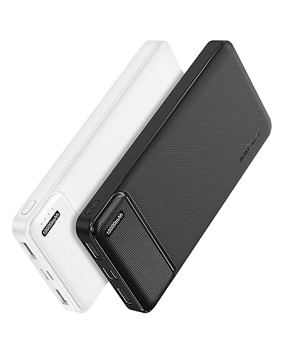AsperX Power Bank 2 Pack, 10000mAh USB C Portable Charger for iPhone, Portable Battery Bank with 3 Outputs, Travel Essentials Battery Pack Power Bank for iPhone Series, Smartphones, Earphones and More