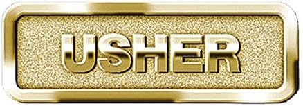 Amazon Com 1 X Usher Badge Brass Identification Badges Office Products