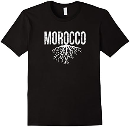 Mens Morocco Roots T-Shirt Distressed Design Medium Black
