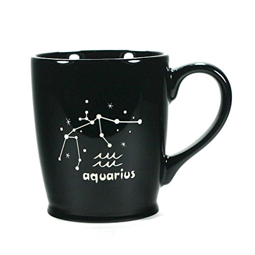 AQUARIUS Zodiac Constellation Coffee Mug - BLACK