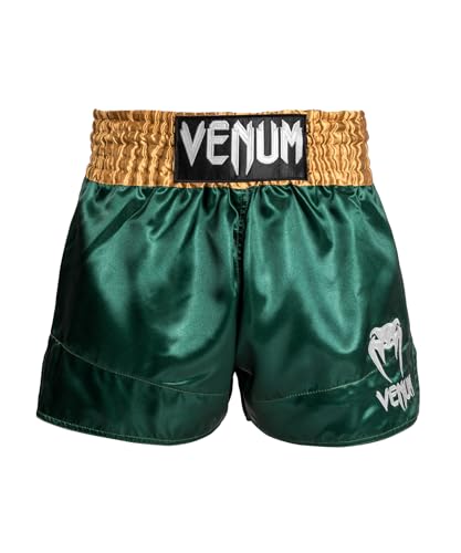 , Classic Short de Muay Thai, Homme, L, Vert/Or/Blanc