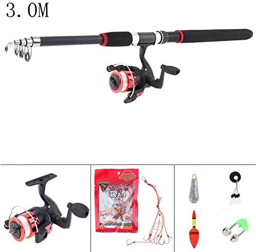 耐久性のある3 0m釣りロッドリールラインコンボフルキットスピニングリールポールセット 日本限定 釣りフロートフック付きビーズベルリードウェイト