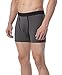 PACT Men's 2-Pack Organic Cotton Boxer Brief, Charcoal Heather/Grey Stripe, X-Large