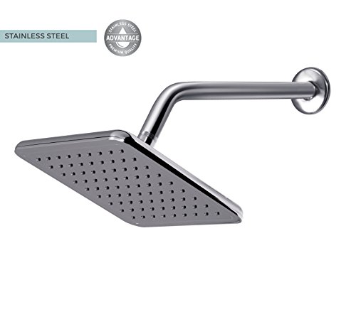 AMG - Manhattan High Pressure Rainfall Shower Head Set (117 Jets - Combined) with Modern Design, Chrome Finish with Water Diverter and Hose.
