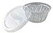 Pactogo 4 oz. Aluminum Foil Cup w/Clear Plastic Lid - Disposable Utility/Cupcake/Ramekin/Muffin Baking Tins (Pack of 100 Sets)