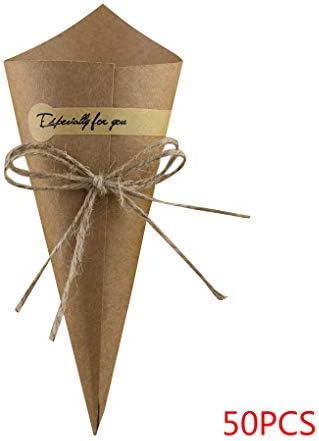 Aiming 50pcs Ice Cream Cone Flower Wrapper Gift Packaging Paper Holder Bouquet Florist Supplies Decorations