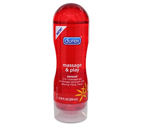 Durex Massage and Play Sensual 2 in 1 Massage Gel & Intimate Lubricant with Alluring Ylang Ylang : Size 6.76 Fl Oz / 200ml