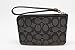 Coach Outline Signature Corner Zip Wristlet F58033 Black Smoke/Black