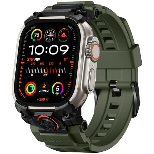 Bandletic Compatible with Apple Watch Band Ultra 3 2 1 49mm, Soft Silicone Sport Comfort Resistant Breathable Band with Protective Film, Only for iWatch Ultra 49mm Bands for Men Women