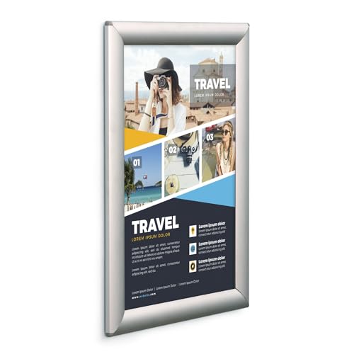 DISPLAY SALES A4 Silver Snap Frames | Set of 10 Clip Frames Profile 25mm | Poster Holder and Certificate Holders | Ideal for Offices, Shops, Restaurants and Events