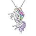 JLJ Rainbow Unicorn Jewelry Set Unicorn Necklace and Unicorn Bracelet Set for Women Girls