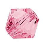 25pcs 8mm Swarovski Crystals 5328 Xilion Bicone Crystal Beads for Jewelry Craft Making (Rose) SWA-B803