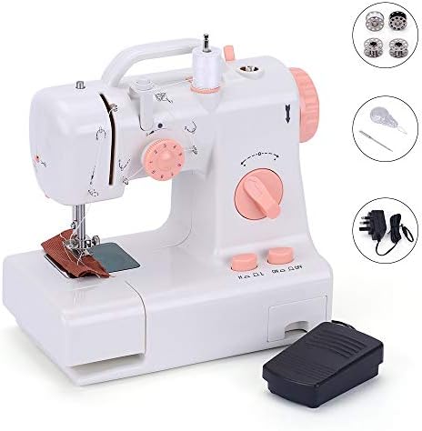 Mini Sewing Machine Portable Electric Household 2 Speed Adjustment Light